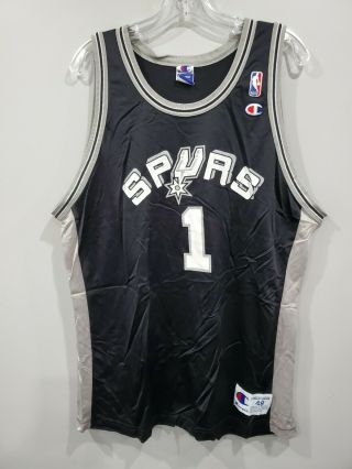 Rare Vintage 90s Champion San Antonio Spurs Derek Anderson 1 Jersey Mens 48 Xl