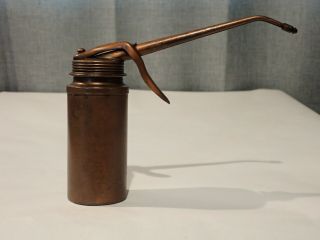 Antique Vintage Plews Oil Can Oiler Pump Trigger Copper Color