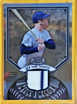 Mickey Mantle 2007 Bowman Sterling Jersey Relic Card Yankees Rare Hof Goat