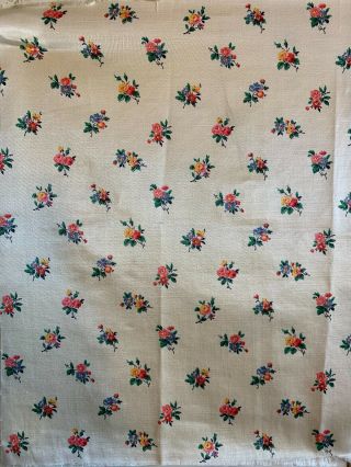 19th Century French Printed Silk Floral Fabric (2714) 2
