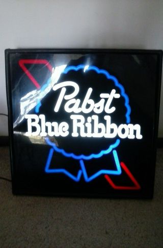 Rare Vintage Pabst Blue Ribbon Beer Light Lighted Sign 17 "