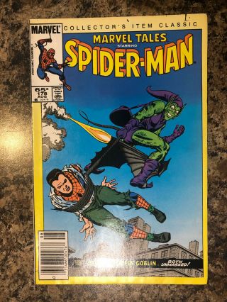 Spider - Man 39 Reprint In Marvel Tales 178 Rare Newsstand Variant 1985
