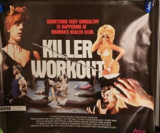 Vtg Horror Movie " Killer Workout " Movie Poster 1987 (rare) 28x22.  5
