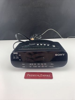 Sony Dream Machine Icf - C212 Am Fm Alarm Digital Clock Radio Black Cleaned