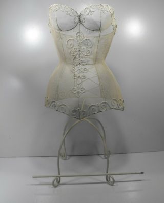 Vintage Wire Metal Bustier Dress Form Mannequin 38 " Tall