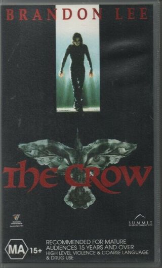 The Crow - Brandon Lee - Vhs Pal Video - Rare Cult Movie