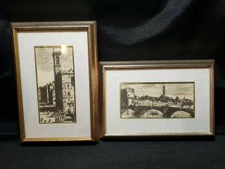 Vintage Turner Wall Accessory Art " View Of Rome " Framed Mid Century Print