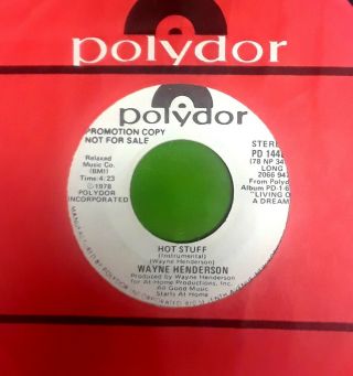 Wayne Henderson Rare 1978 White Label Promo 45 Polydor Records Sleeve Funk
