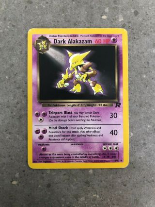 Pokemon Tcg Cards Dark Alakazam 18/82 Team Rocket Rare Played