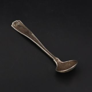 Vtg Sterling Silver - Antique Signed Engraveable Solid Spice Salt Spoon - 4g
