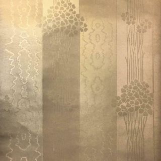 Vintage/ Antique C.  1900 Embossed Floral Wallpaper Roll - Gold Ink,  17 Ft X 20 "