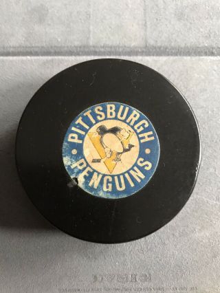 Rare Vintage 1970’s Pittsburgh Penguins Art Ross Converse Official Game Puck