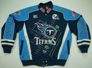 Rare Vintage Nfl Tennessee Titans Team Apparel Football Twill Jacket 90s 2000s L