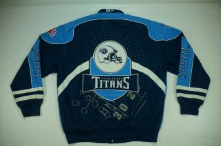 Rare Vintage NFL Tennessee Titans Team Apparel Football Twill Jacket 90s 2000s L 2