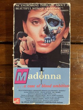 Madonna A Case Of Blood Ambition Vhs Atlas Horror Sov Slasher Cult Rare Oop Htf