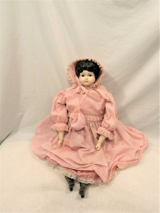 Antique Vintage Easter Rose Cloth And Porcelain China Head Doll 1978
