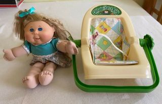 Vintage Cabbage Patch Kids Doll Carrier Car Seat Chair 1983 Coleco - 2015 Doll