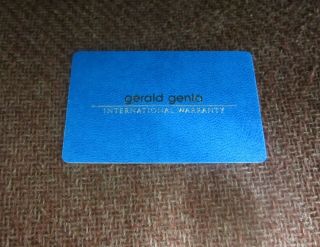 Rare Blue Open & Blank Gerald Genta International Certificate Card Nos