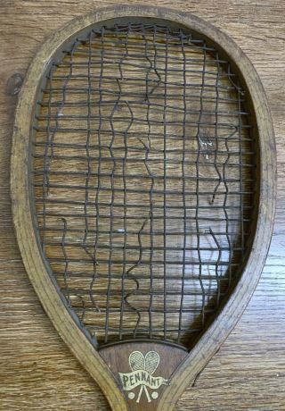 Vintage Antique PENNANT Wooden Tennis Racket 2