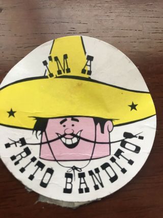 Rare Vintage 1960’s I’m A Frito Bandito 2.  5” Sticker Frito Lay