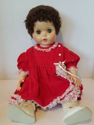 Vintage Eg Baby Doll Large Size 21 " Brown Hair