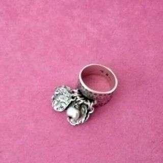 Estate Vintage Rare Large Silpada Abstract Charm Sterling Silver Ring