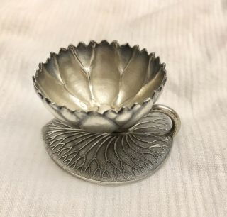 Antique Victorian Lilly Pad Open Salt Silver Plated — Simpson Hall Miller & Co