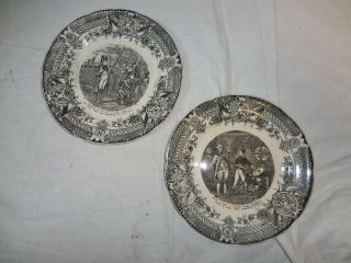 Vintage / Antique Napoleon Theme Digoin & Sarreguemines 7 5/8 " Plates (france)