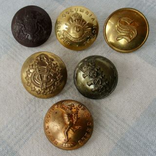 Assortment Of 6 Vintage And Antique English And Canadian Buttons