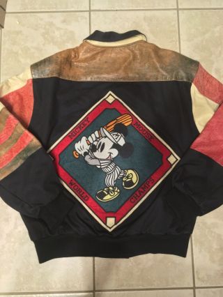 Rare Jeff Hamilton Disney Mickey Mouse Baseball Diamond Mens M Jacket
