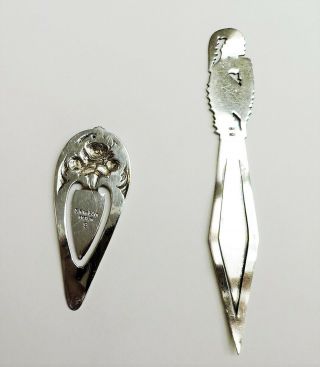 Antique Vintage Sterling Silver Bookmark,  Roses,  Marked S Kirk & Son,  Beauty