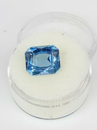 Antique 1940s Retro French Cut 6.  38ct Synthetic Blue Spinel Loose Gem
