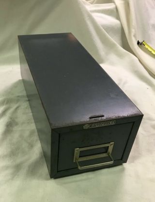 Vintage Steelmaster Single Drawer Industrial Index Card File Cabinet - Grey