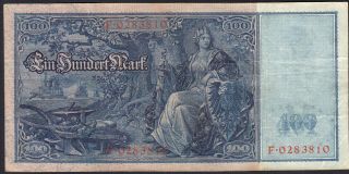 1910 100 Mark Germany Old Vintage Paper Money Banknote Currency Note Antique Xf