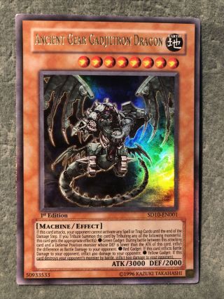 Yugioh Ancient Gear Gadjiltron Dragon Ultra Rare 1st Edition Sd10 - En001