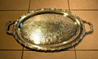 Fb Rogers Silver Company 22.  5 " X 12.  75 " Silver Plated Oval Serving Platter Tray