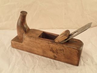 Antique French European - Style Horned Smooth Plane,  9 - 1/2 