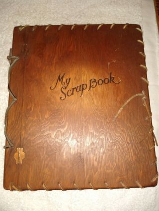 Antique Or Vintage Wood Cover My Scrap Book Full Of Receipies Christmas Gift