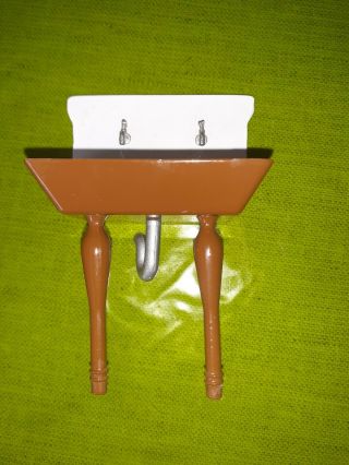 Vintage - Dollhouse - Miniature - Cast Iron Kitchen Sink - Painted Enamel