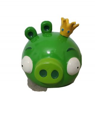 Rare Ceramic Angry Birds King Pig Green Piggy Coin Money Bank Rovioentertainment
