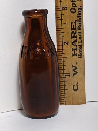 Rare 1910 Vintage Amber Hires Bottle Three Inches Tall