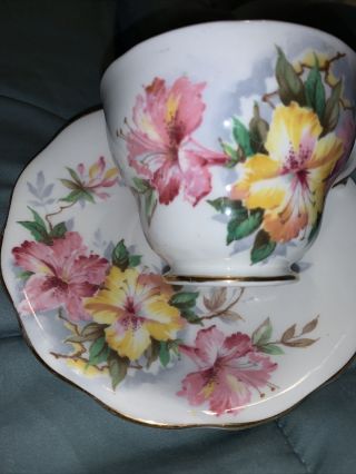 Royal Standard tea cup and saucer Azalea teacup pattern England 1930s floral 2