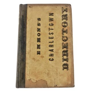 Rare 1840 Charlestown Directory Book - Yellow Pages & Personal Names Addresses