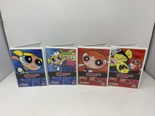 The Powerpuff Girls Seasons 1 - 4 (1,  2,  3,  4,  Dvd,  4 - Disc Set) Rare