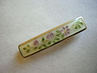 Art Nouveau Antique C.  M.  Robbins Sterling Silver & Enamel Honeysuckle Pin