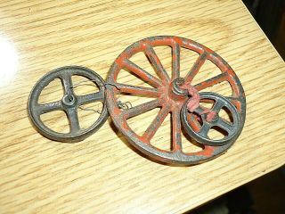 3 - Antique Toy Cast Iron Wagon Or Farm Implement Wheels