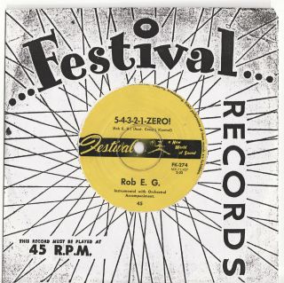 Rob E.  G.  - 5 - 4 - 3 - 2 - 1 Zero Very Rare 1962 Aussie Only 7 " Single Release