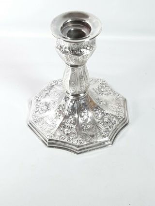 Vintage Barbour Silver Plate Candle Holder - 3975 International Dutch 6.  5 " Tall