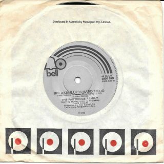 The Partridge Family - Breaking Up Is Hard To Do - Rare Misprint 7 " 45 Record