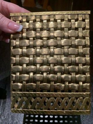 Vintage Gold Metal Brass Hollywood Regency Kleenex Tissue Box Holder 1970s